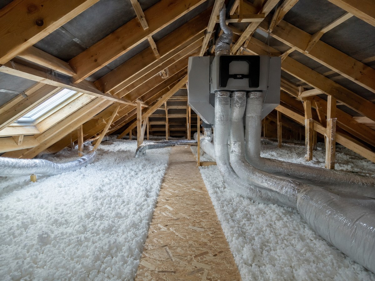 Installation de ventilation VMC VMI dans une maison française à Gisors