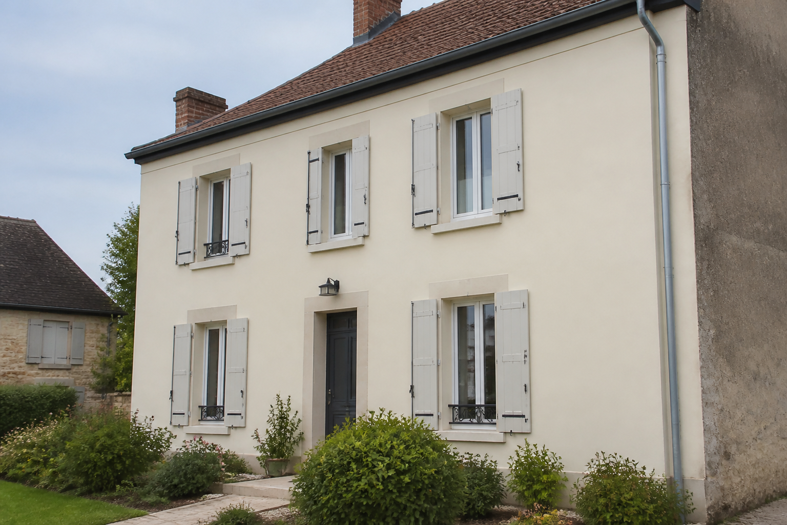 Visuel ravalement de façade pour logement à Vauréal - DDH RGE