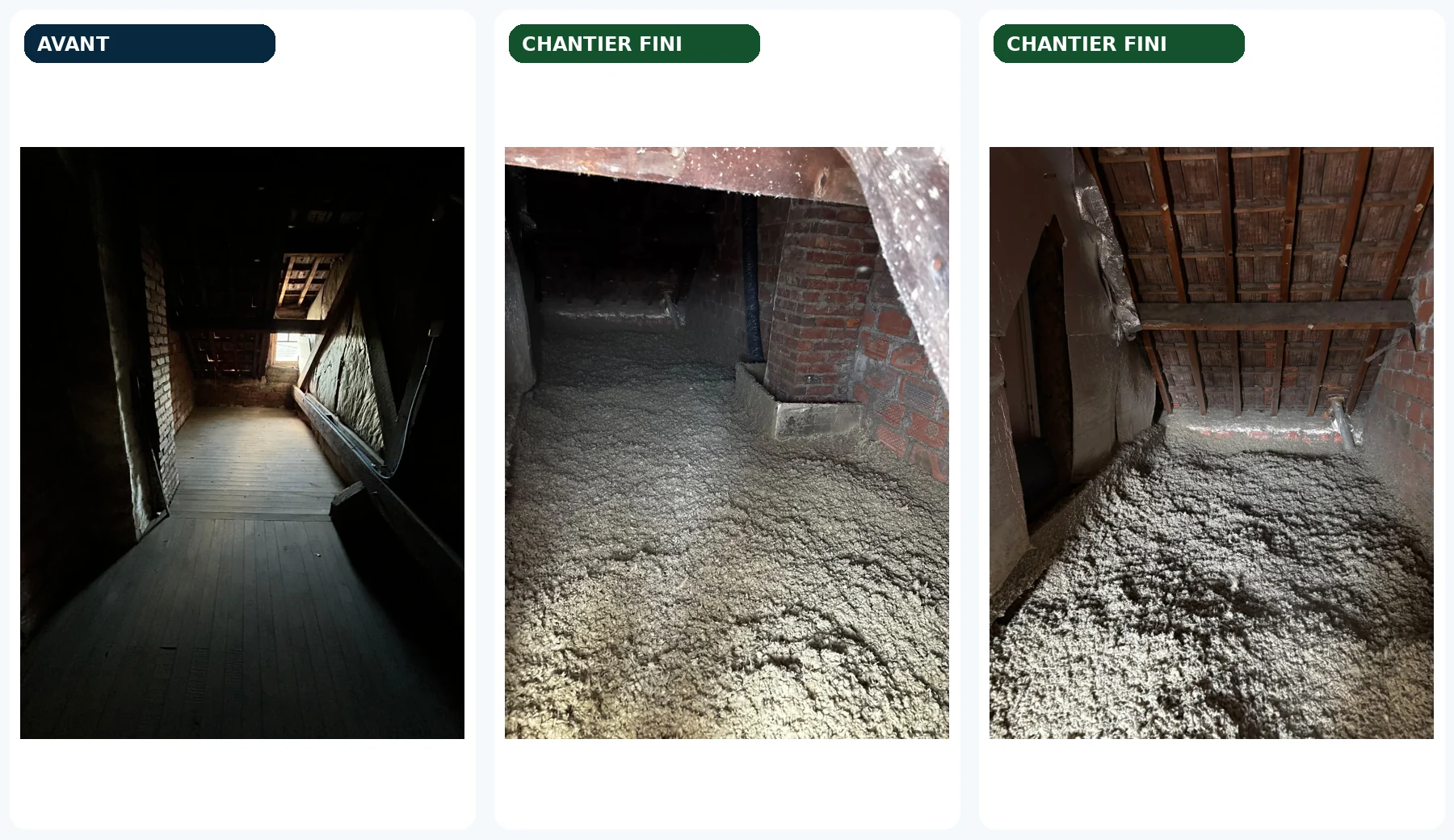 Combles à Cormeilles-en-Parisis : avant et chantier fini