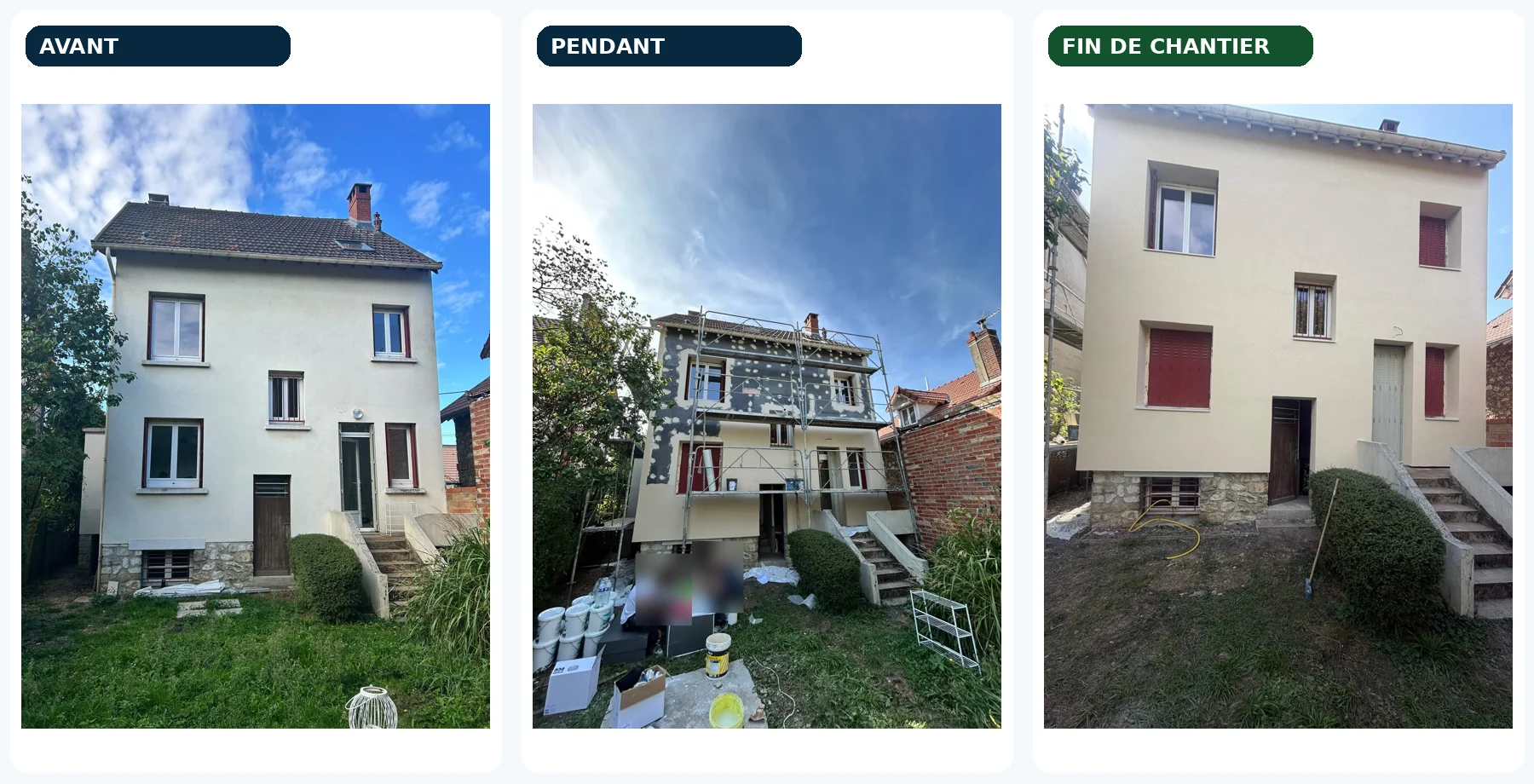ITE à Cormeilles-en-Parisis : avant, pendant et fin de chantier